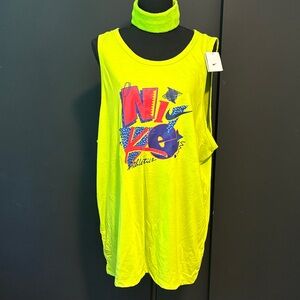 Nike Dri Fit Neon Yellow/Green Graphic Tank Top and Shorts